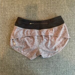 lululemon athletica Heathered Gray Athletic Shorts with Black Waistband